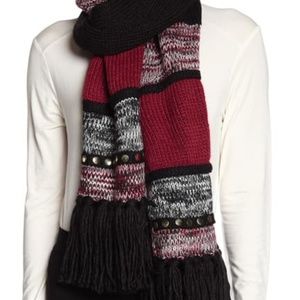 Michael Kors Luxe Maroon Stripe Print Embellished